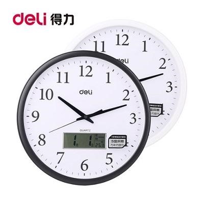 得力(deli )掛鐘8951(白)40.5cm萬年歷功能(16寸) 8951
