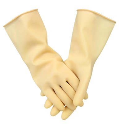 友航H236加厚粵龍乳膠牛筋橡膠手套洗衣洗碗膠皮防滑防水耐磨勞保工作塑膠手套M中號10雙