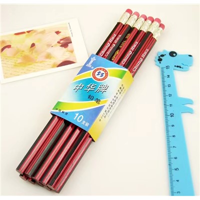 中華 經(jīng)典紅黑抽條學(xué)生辦公書(shū)寫(xiě)HB鉛筆 6151 HB（支））